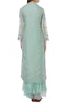 Shop_Neeta Bhargava_Green Silk, Cotton, Organza Inner V Neckline, Kurta Embroidered Set _at_Aza_Fashions