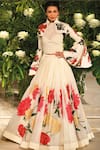 Buy_Rohit Bal_Ivory Net Applique High Neck Embroidered Corset _at_Aza_Fashions