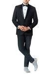 Buy_Varun Bahl_Black Suiting Embroidered Tuxedo Set_at_Aza_Fashions