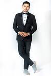 Varun Bahl_Black Suiting Embroidered Tuxedo Set_Online_at_Aza_Fashions