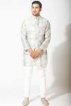 Buy_Varun Bahl_White Chanderi Nehru Jacket Set_Online_at_Aza_Fashions
