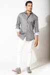 Varun Bahl_Grey Printed Shirt_Online_at_Aza_Fashions