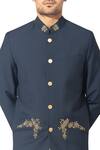 Buy_Varun Bahl_Blue Suiting Embroidered Bandhgala Set_Online_at_Aza_Fashions