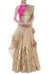 Buy_Masaba_Gold Organza Printed Lehenga Set_at_Aza_Fashions