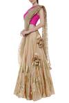 Masaba_Gold Organza Printed Lehenga Set_Online_at_Aza_Fashions