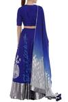 Shop_Masaba_Blue Cotton Silk Printed Lehenga Set_at_Aza_Fashions