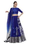 Buy_Masaba_Blue Cotton Silk Printed Lehenga Set_Online_at_Aza_Fashions