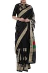 Masaba_Black Banarasi Printed Saree_Online_at_Aza_Fashions