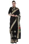 Buy_Masaba_Black Banarasi Printed Saree_Online_at_Aza_Fashions