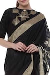 Shop_Masaba_Black Banarasi Printed Saree_Online_at_Aza_Fashions