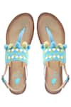 Shop_Sole Fry_Blue Bead Ankle Strap Sandals _at_Aza_Fashions