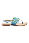 Sole Fry_Blue Bead Ankle Strap Sandals _Online_at_Aza_Fashions