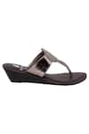 Sole Fry_Grey Crystal Handcrafted Slip On Sandals _Online_at_Aza_Fashions