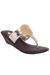 Buy_Sole Fry_Gold Crystal Handcrafted Slip On Sandals _at_Aza_Fashions