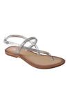 Buy_Sole Fry_Silver Stone Ankle Strap Sandals_at_Aza_Fashions