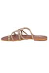 Buy_Sole Fry_Gold Criss Cross Flats _Online_at_Aza_Fashions