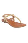 Buy_Sole Fry_Beige Cutdana Ankle Strap Sandals _at_Aza_Fashions