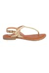 Sole Fry_Beige Cutdana Ankle Strap Sandals _Online_at_Aza_Fashions