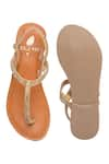 Shop_Sole Fry_Gold Cutdana Ankle Strap Sandals _at_Aza_Fashions