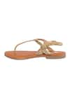 Buy_Sole Fry_Gold Cutdana Ankle Strap Sandals _Online_at_Aza_Fashions