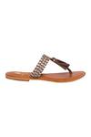 Sole Fry_Brown Embellished Tassel Slip On Flats _Online_at_Aza_Fashions