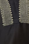 Latha Puttanna_Black Chanderi Split Embroidered Kurta _at_Aza_Fashions