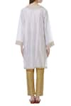 Shop_Latha Puttanna_White Chanderi Split Embroidered Kurta  _at_Aza_Fashions