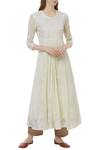 Buy_Heli Shah_White Chanderi Cotton Anarkali Kurta_at_Aza_Fashions