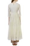 Shop_Heli Shah_White Chanderi Cotton Anarkali Kurta_at_Aza_Fashions
