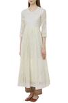 Buy_Heli Shah_White Chanderi Cotton Anarkali Kurta_Online_at_Aza_Fashions
