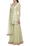 Buy_Bhumika Grover_Green Raw Silk Round Embroidered Sharara Set_Online_at_Aza_Fashions