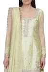 Bhumika Grover_Green Raw Silk Round Embroidered Sharara Set_at_Aza_Fashions