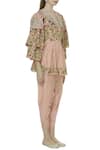 Sonali Gupta_Peach Blended Silk Round Embroidered Peplum Tunic And Dhoti Pant Set  _Online_at_Aza_Fashions