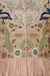 Sonali Gupta_Peach Blended Silk Round Embroidered Peplum Tunic And Dhoti Pant Set  _at_Aza_Fashions