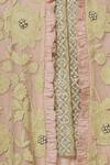 Sonali Gupta_Peach Blended Silk Jacket Embroidered Lehenga Set _at_Aza_Fashions