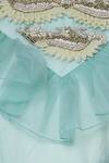 Sonali Gupta_Blue Organza Round Neck Ruffle Anarkali Kurta  _at_Aza_Fashions