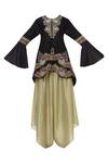 Buy_Sonali Gupta_Black Round Neck Embroidered Jacket Kurta And Pant Set  _Online_at_Aza_Fashions