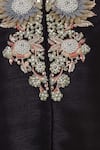 Sonali Gupta_Black Round Neck Embroidered Jacket Kurta And Pant Set  _at_Aza_Fashions