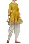 Buy_Divya Kanakia_White Embroidered Peplum Kurta With Dhoti Pants _at_Aza_Fashions