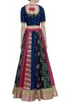 Shop_Divya Kanakia_Multi Color Raw Silk Sequin Round Neck Embroidered Lehenga Set _at_Aza_Fashions