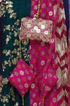 Shop_Divya Kanakia_Multi Color Raw Silk Sequin Round Neck Embroidered Lehenga Set _Online_at_Aza_Fashions