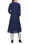 Shop_Adara Khan_Blue Kurta: Sushi Voilpant: Rayon Slub Round Neck Flared Set For Women_at_Aza_Fashions