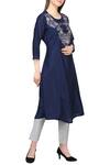 Adara Khan_Blue Kurta: Sushi Voilpant: Rayon Slub Round Neck Flared Set For Women_Online_at_Aza_Fashions