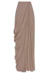 Shop_Bhumika Sharma_Brown Georgette Draped Skirt Saree With Blouse_Online_at_Aza_Fashions