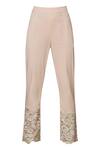 Buy_Aariyana Couture_Peach Kurta Georgettepant Cotton Lycra Round Embroidered With Pants _Online_at_Aza_Fashions