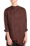 Shop_Son of A Noble Snob_Brown Linen Waistcoat For Men_at_Aza_Fashions