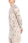 Shop_Son of A Noble Snob_Beige Linen Printed Kurta_Online_at_Aza_Fashions