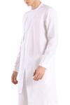 Shop_Son of A Noble Snob_White Linen Overlap Style Kurta_Online_at_Aza_Fashions