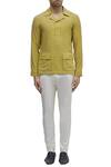 Shop_Dhruv Vaish_Yellow Handloom Cotton Shirt For Men_Online_at_Aza_Fashions