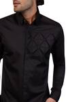 Seven_Black Cotton Textured Shirt_Online_at_Aza_Fashions
